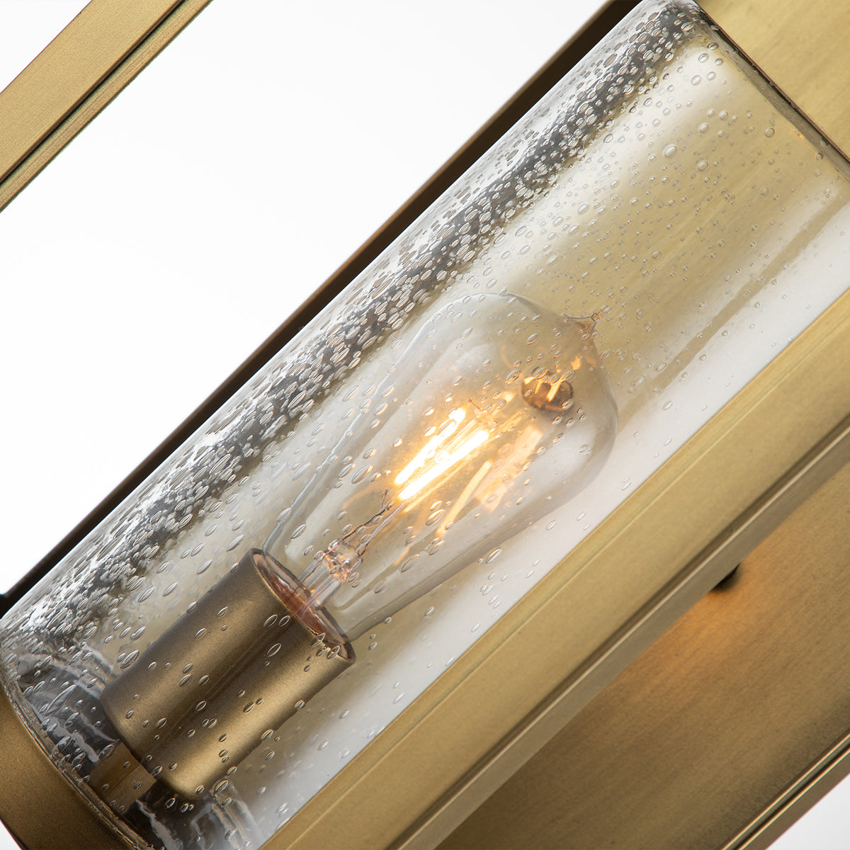 Quintiesse Atwater Large Wall Lantern, Painted Distressed Brass IP44 – from Amos Lighting + Home
