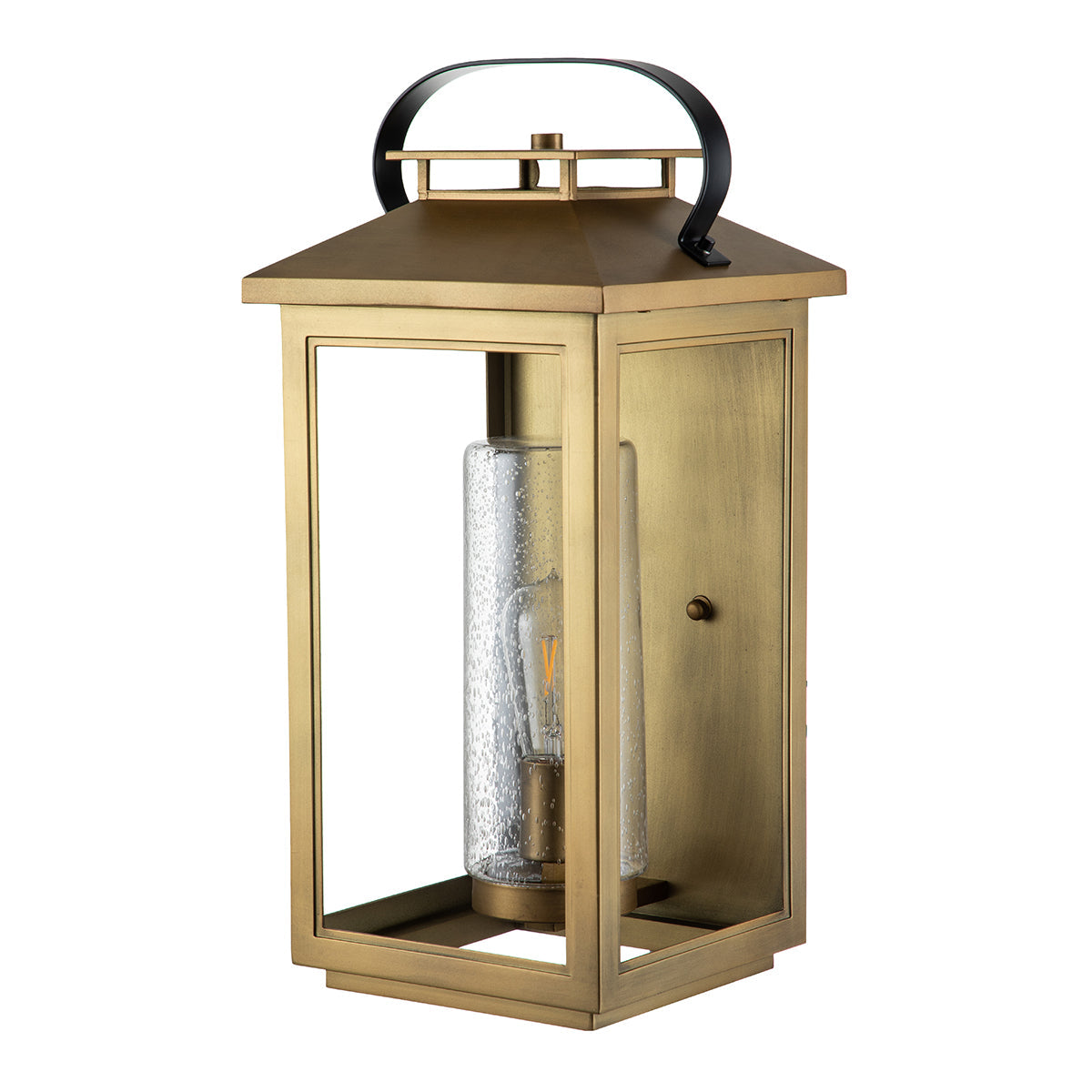 Quintiesse Atwater Large Wall Lantern, Painted Distressed Brass IP44 – from Amos Lighting + Home
