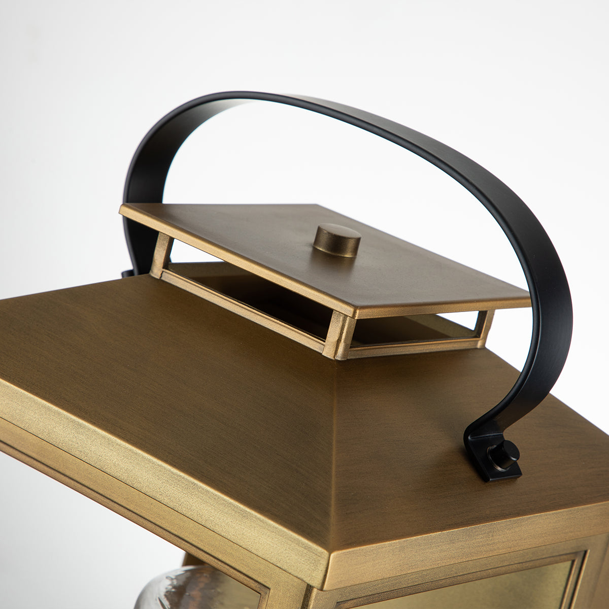 Quintiesse Atwater Medium Wall Lantern, Painted Distressed Brass IP44 – from Amos Lighting + Home