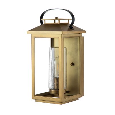 Quintiesse Atwater Medium Wall Lantern, Painted Distressed Brass IP44 – from Amos Lighting + Home