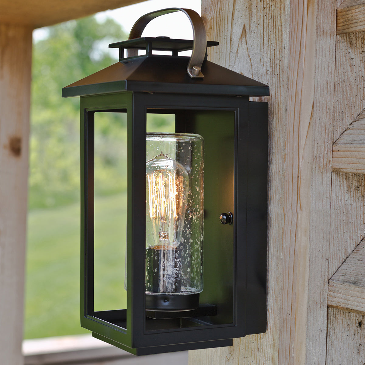 Quintiesse Atwater Small Wall Lantern, Black IP44 – from Amos Lighting + Home