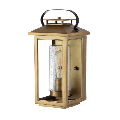 Quintiesse Atwater Small Wall Lantern, Painted Distressed Brass IP44 – from Amos Lighting + Home