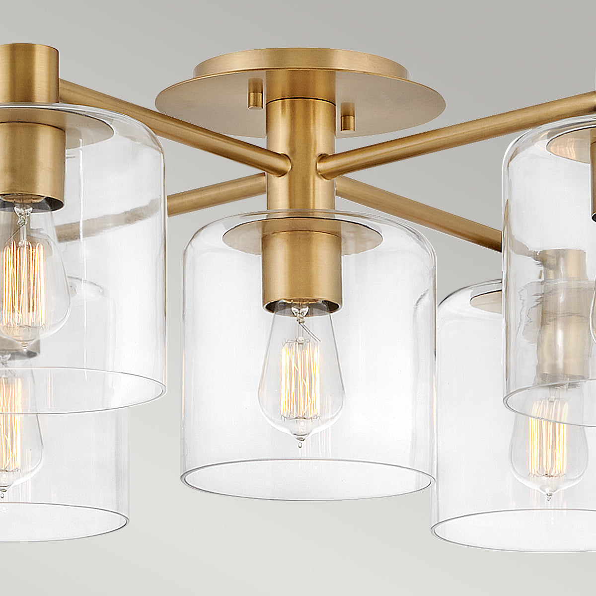Quintiesse Axel 5 Light Semi-flush Mounted Ceiling Heritage Brass – from Amos Lighting + Home