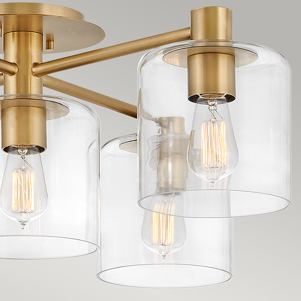 Quintiesse Axel 5 Light Semi-flush Mounted Ceiling Heritage Brass – from Amos Lighting + Home