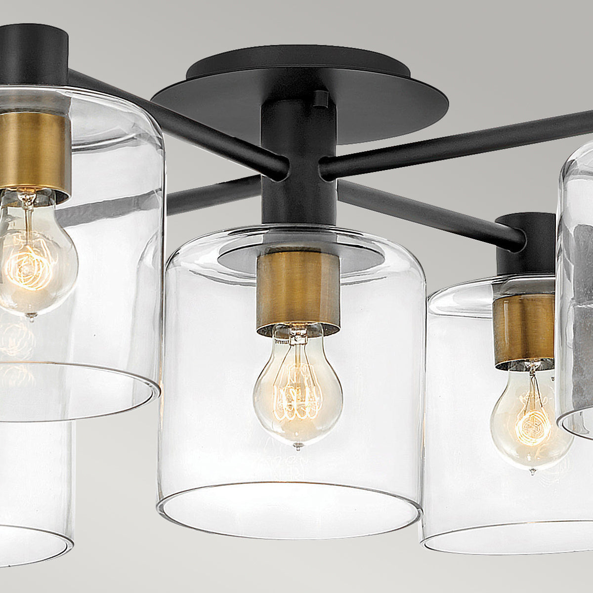 Quintiesse Axel 5 Light Semi-flush Mounted Ceiling Light Black – from Amos Lighting + Home