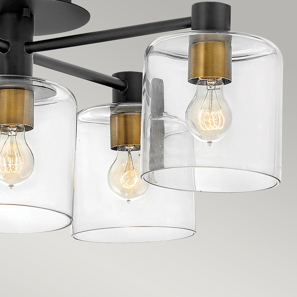 Quintiesse Axel 5 Light Semi-flush Mounted Ceiling Light Black – from Amos Lighting + Home