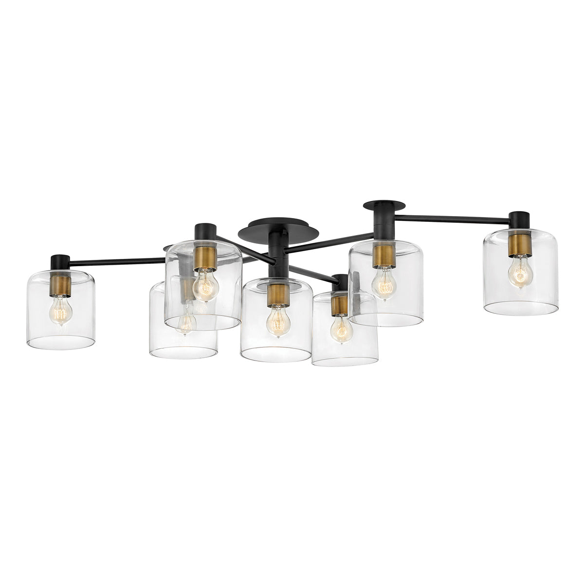 Quintiesse Axel 7 Light Semi-flush Mounted Ceiling Black – from Amos Lighting + Home