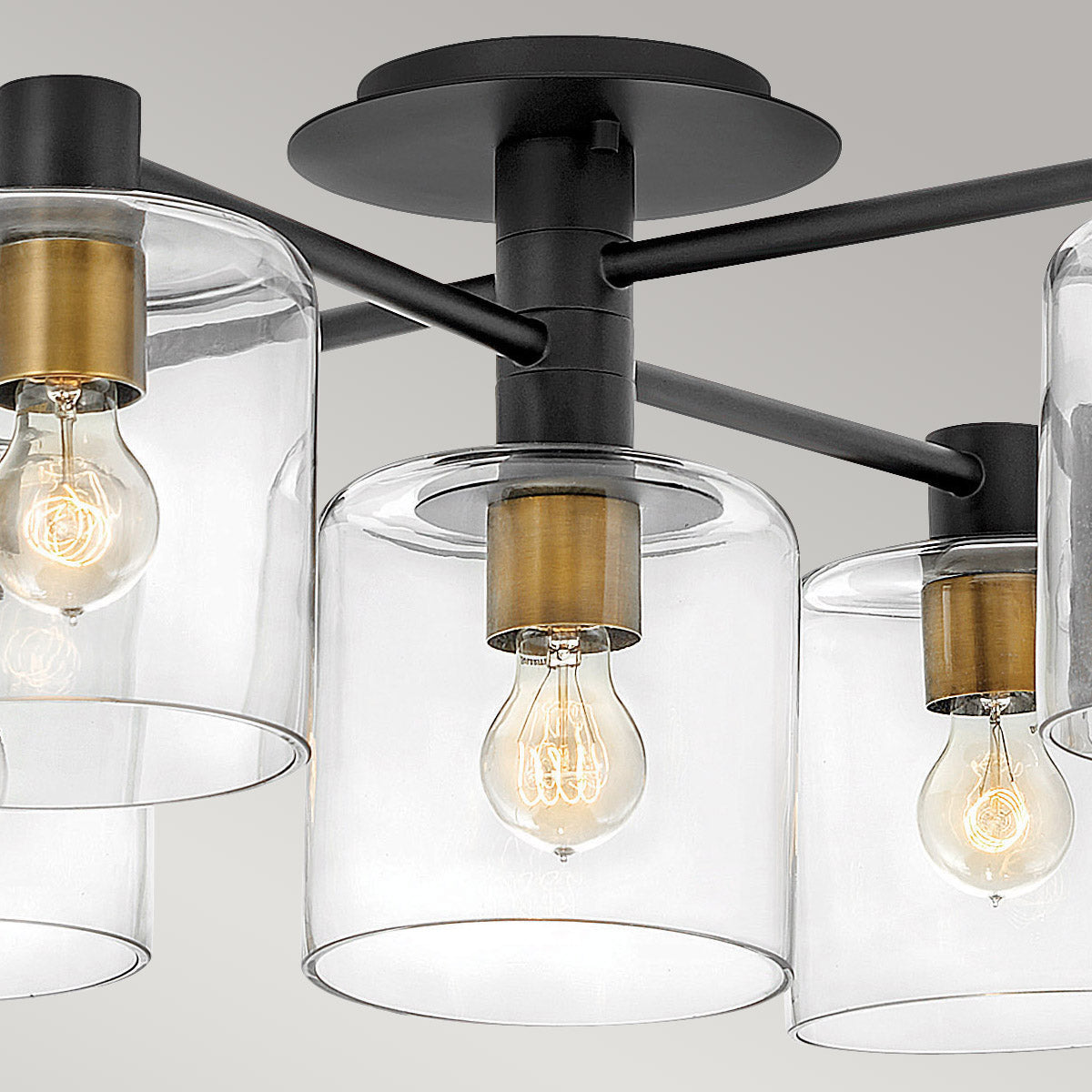 Quintiesse Axel 7 Light Semi-flush Mounted Ceiling Black – from Amos Lighting + Home