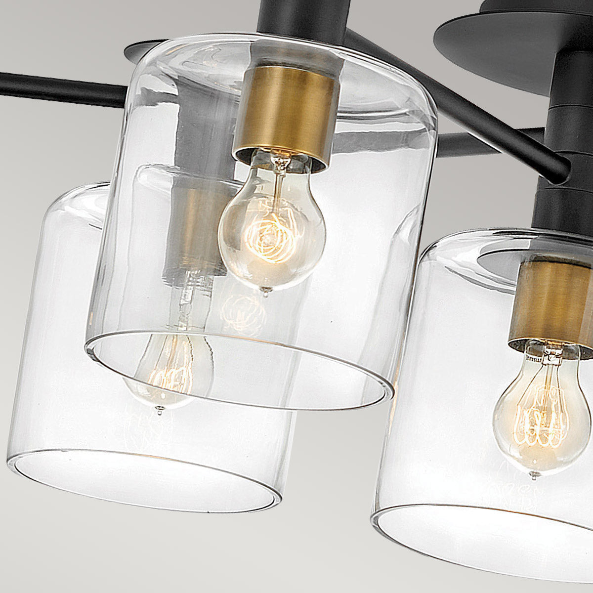 Quintiesse Axel 7 Light Semi-flush Mounted Ceiling Black – from Amos Lighting + Home