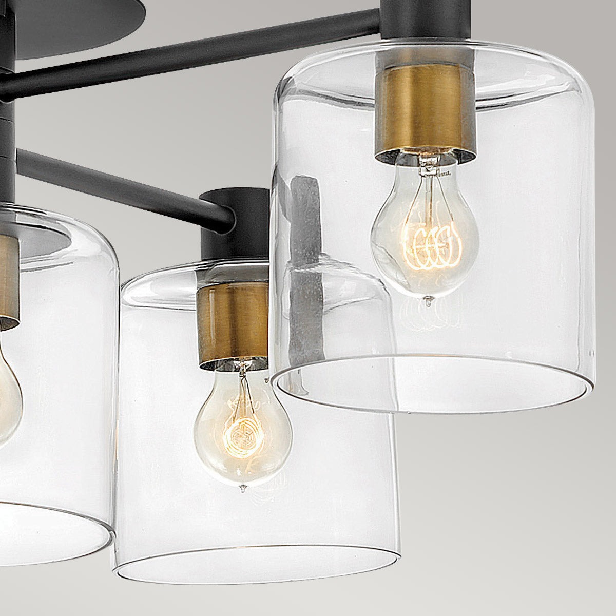 Quintiesse Axel 7 Light Semi-flush Mounted Ceiling Black – from Amos Lighting + Home