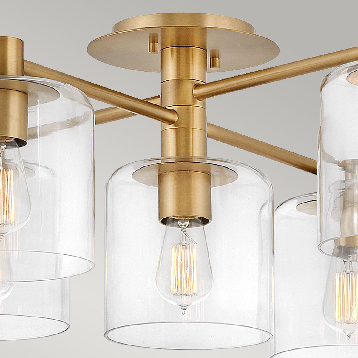 Quintiesse Axel 7 Light Semi-Flush Mounted Ceiling Heritage Brass – from Amos Lighting + Home