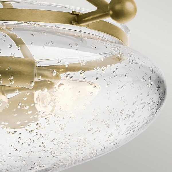 Quintiesse Belle 3 Light Semi-Flush Mount Natural Brass – from Amos Lighting + Home