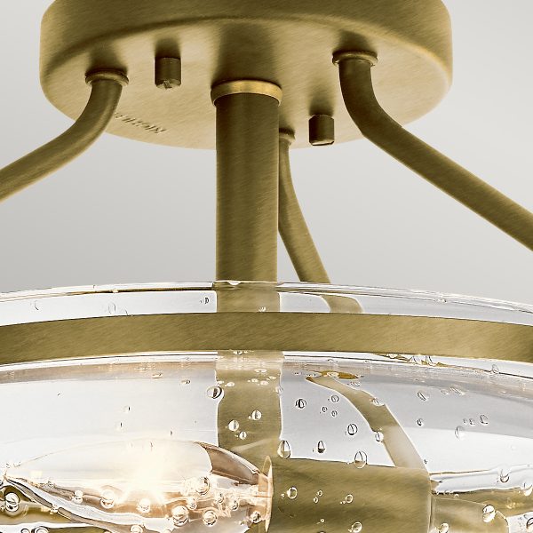 Quintiesse Belle 3 Light Semi-Flush Mount Natural Brass – from Amos Lighting + Home