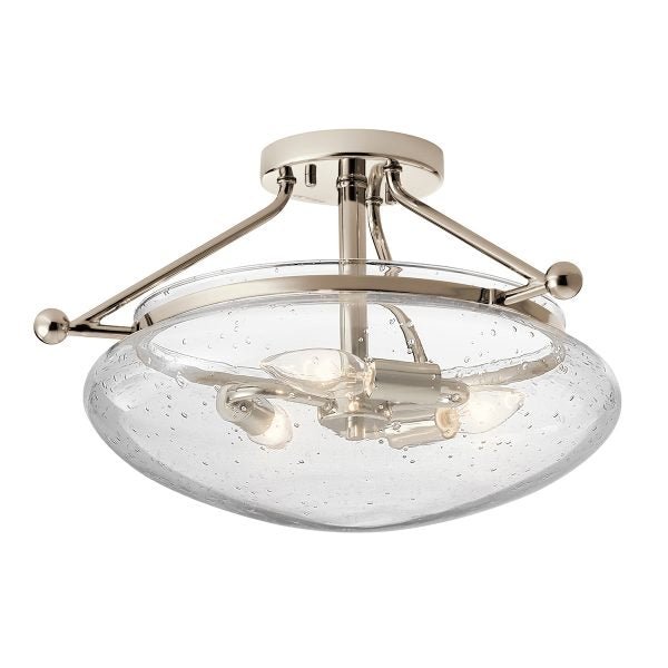 Quintiesse Belle 3 Light Semi-Flush Mount Polished Nickel – from Amos Lighting + Home