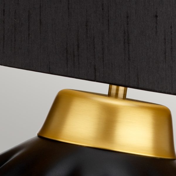 Quintiesse Bexley Table Lamp Black & Brushed Brass – from Amos Lighting + Home