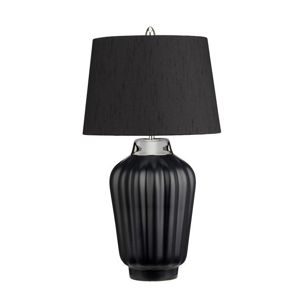 Quintiesse Bexley Table Lamp Black & Polished Nickel – from Amos Lighting + Home