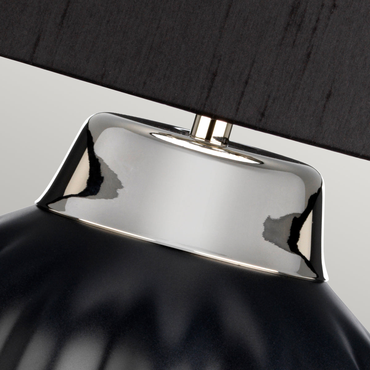 Quintiesse Bexley Table Lamp Black & Polished Nickel – from Amos Lighting + Home