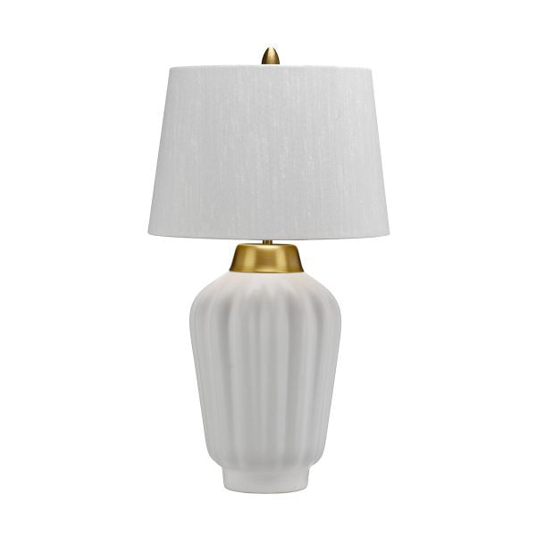 Quintiesse Bexley Table Lamp White & Brushed Brass – from Amos Lighting + Home