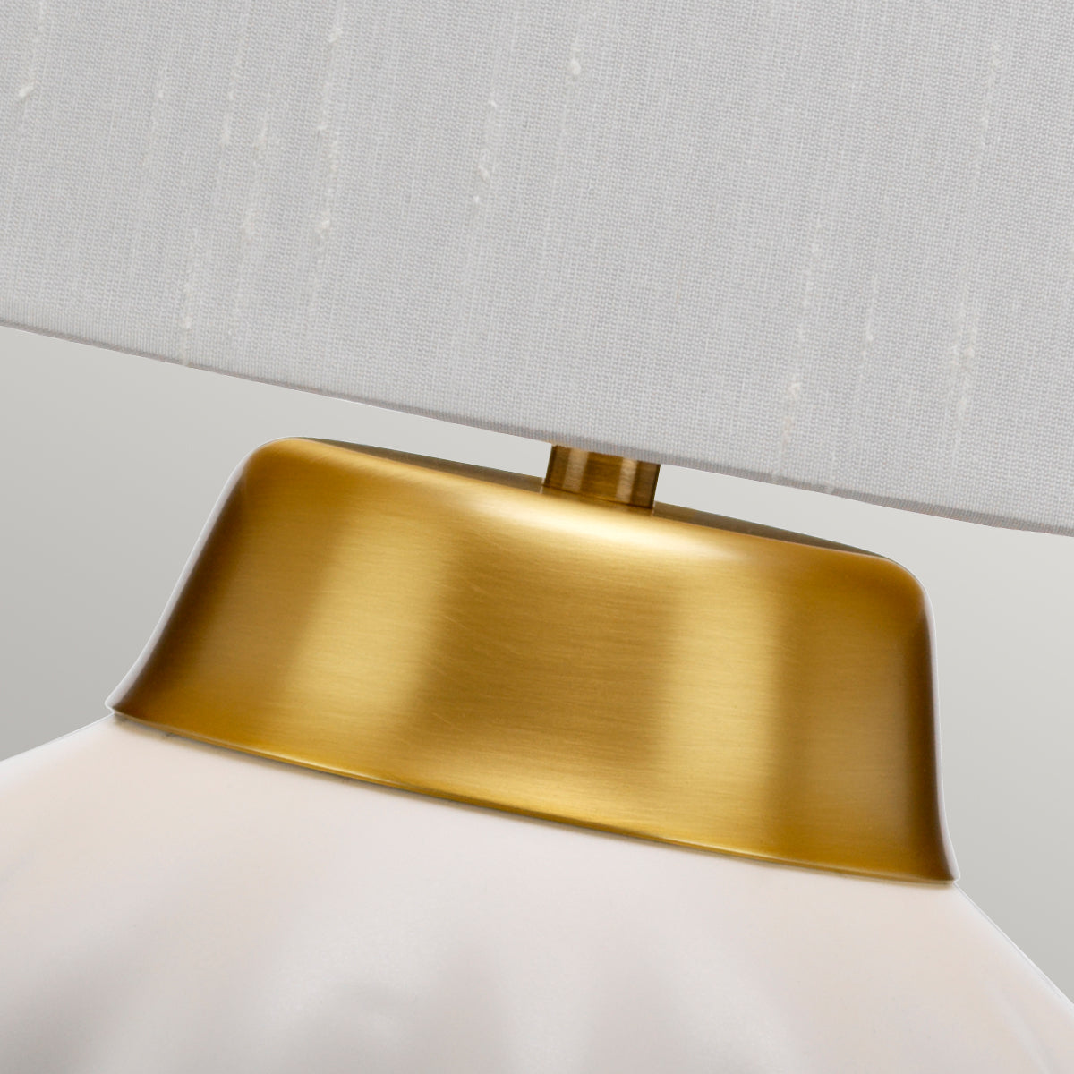 Quintiesse Bexley Table Lamp White & Brushed Brass – from Amos Lighting + Home