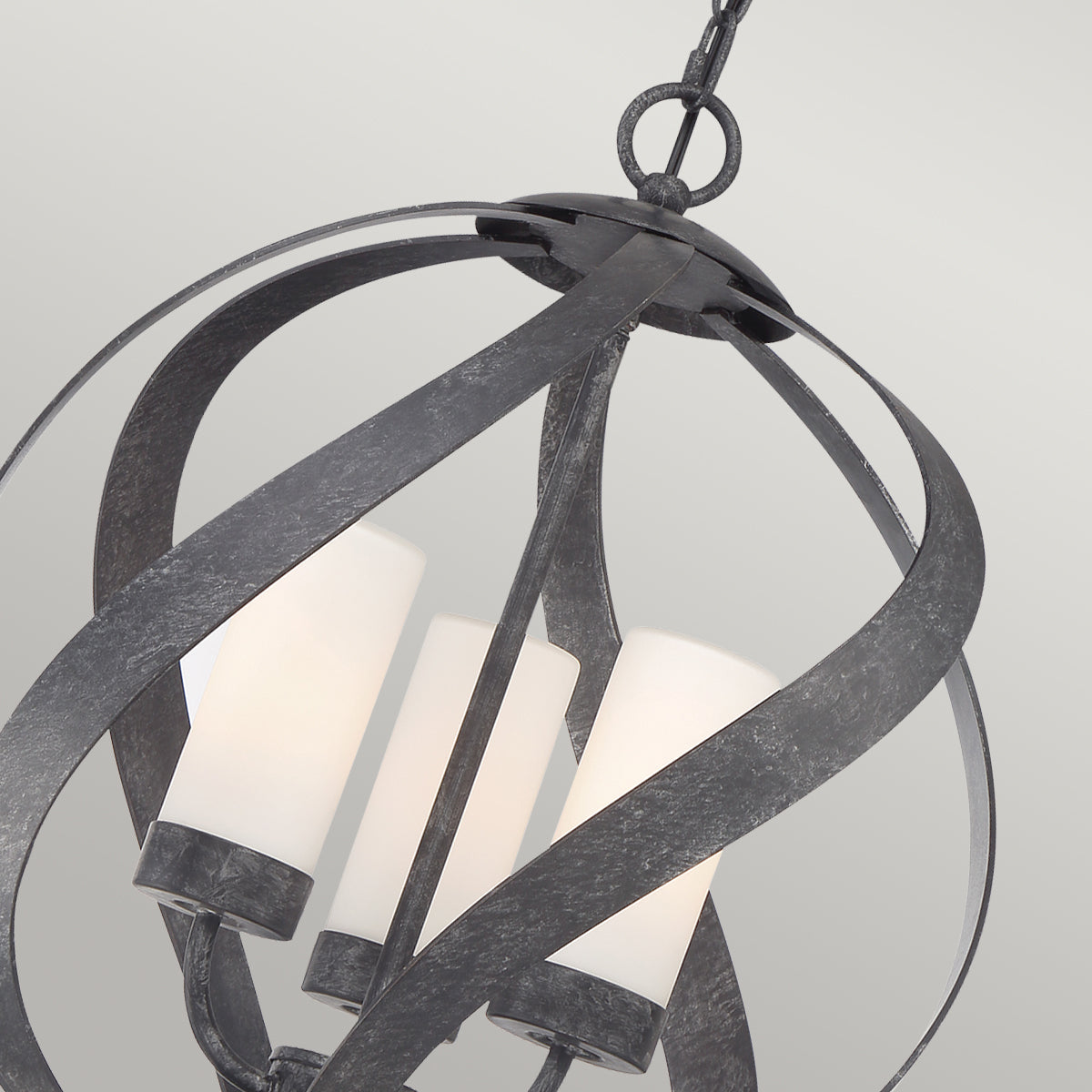 Quintiesse Blacksmith 3 lt Ironwork Indoor/Outdoor Chandelier IP44 – from Amos Lighting + Home