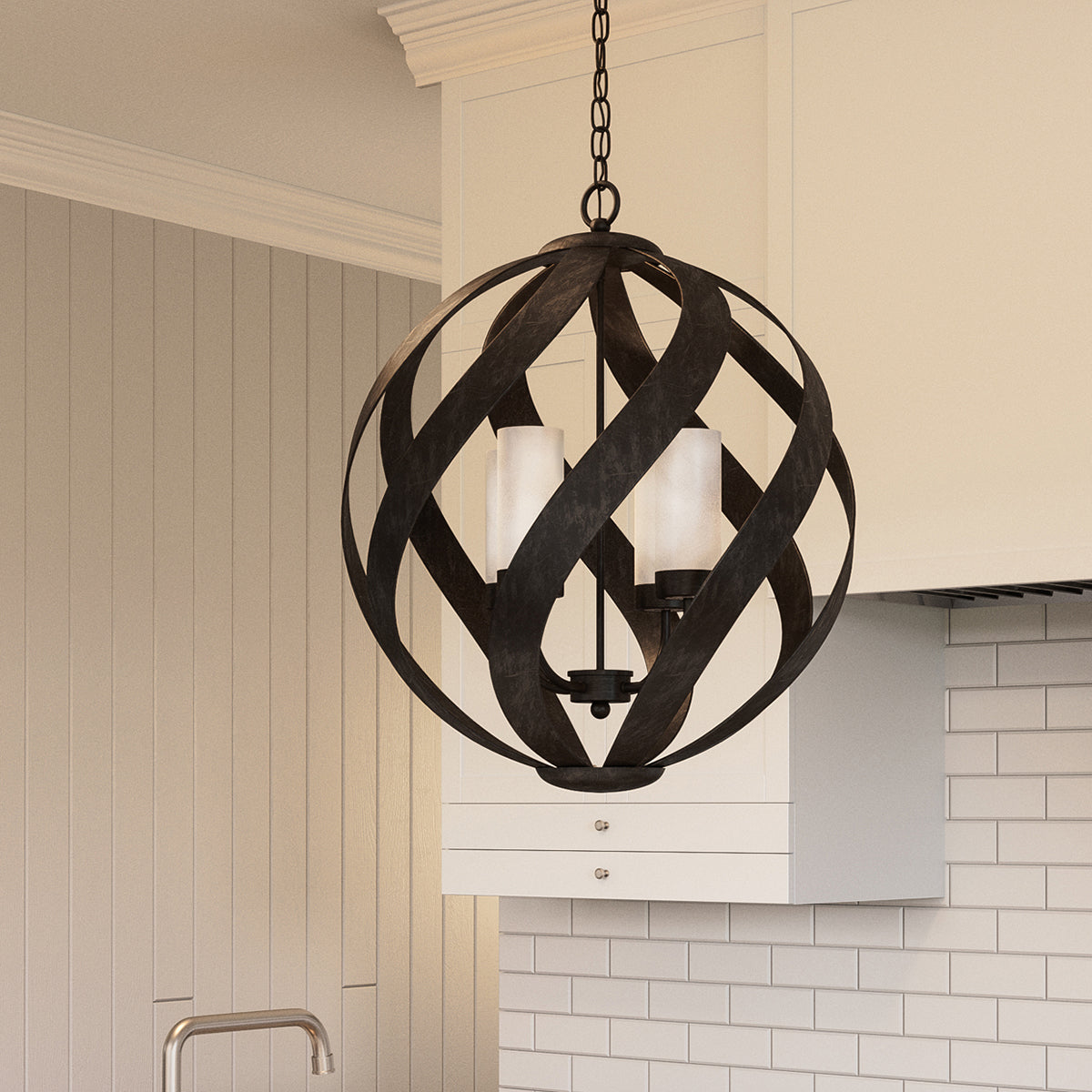 Quintiesse Blacksmith 4 lt Ironwork Indoor/Outdoor Chandelier IP44 – from Amos Lighting + Home