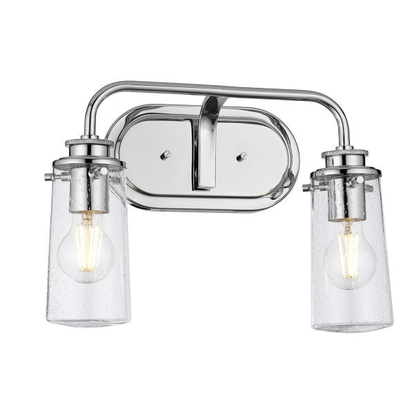Quintiesse Braelyn 2 Light Wall Light Polished Chrome IP44 – from Amos Lighting + Home