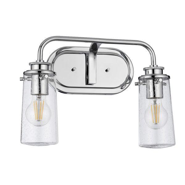 Quintiesse Braelyn 2 Light Wall Light Polished Chrome IP44 – from Amos Lighting + Home