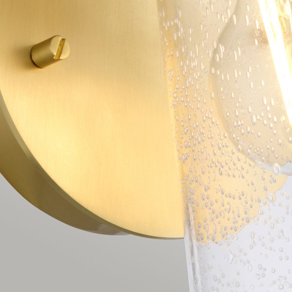 Quintiesse Braelyn Wall Light Brushed Brass IP44 – from Amos Lighting + Home