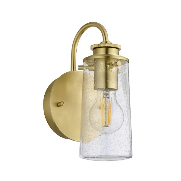 Quintiesse Braelyn Wall Light Brushed Brass IP44 – from Amos Lighting + Home