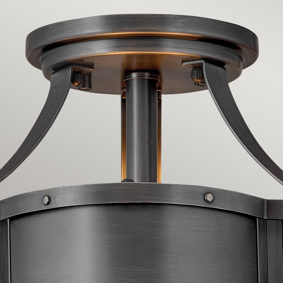 Quintiesse Chance Art Deco Ceiling Light Blackened Brass – from Amos Lighting + Home