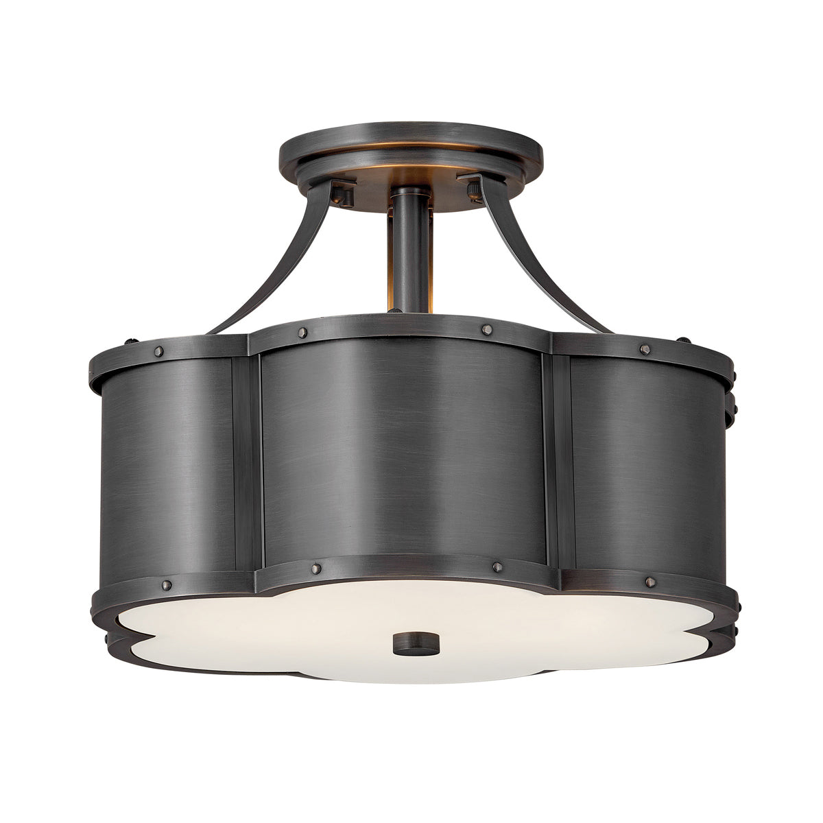 Quintiesse Chance Art Deco Ceiling Light Blackened Brass – from Amos Lighting + Home