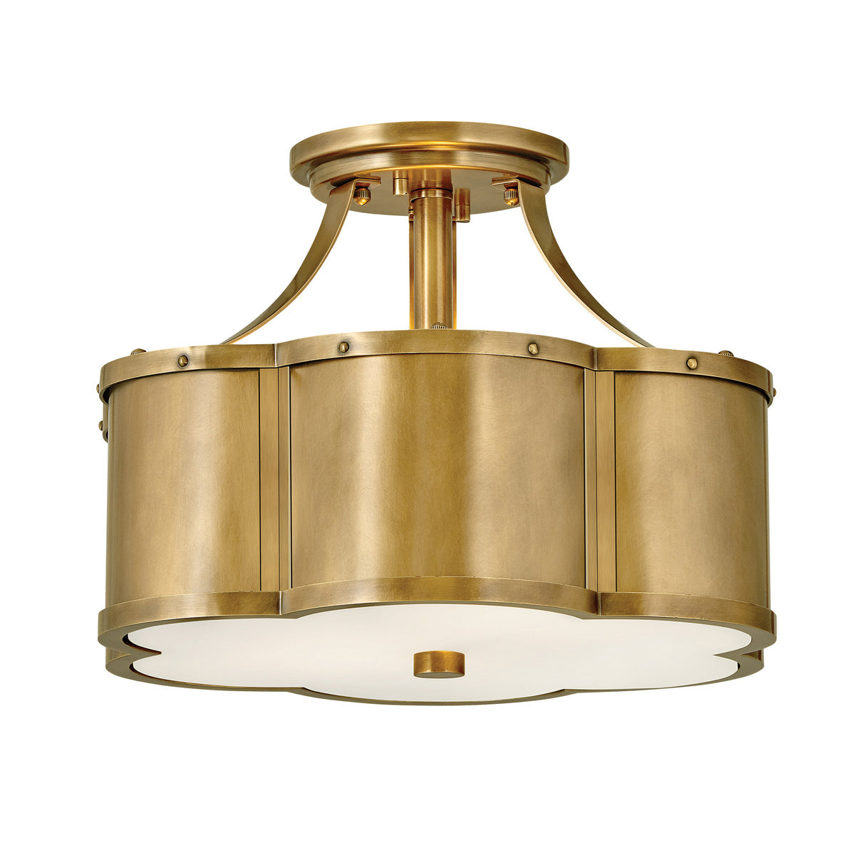 Quintiesse Chance Art Deco Ceiling Light Heritage Brass – from Amos Lighting + Home