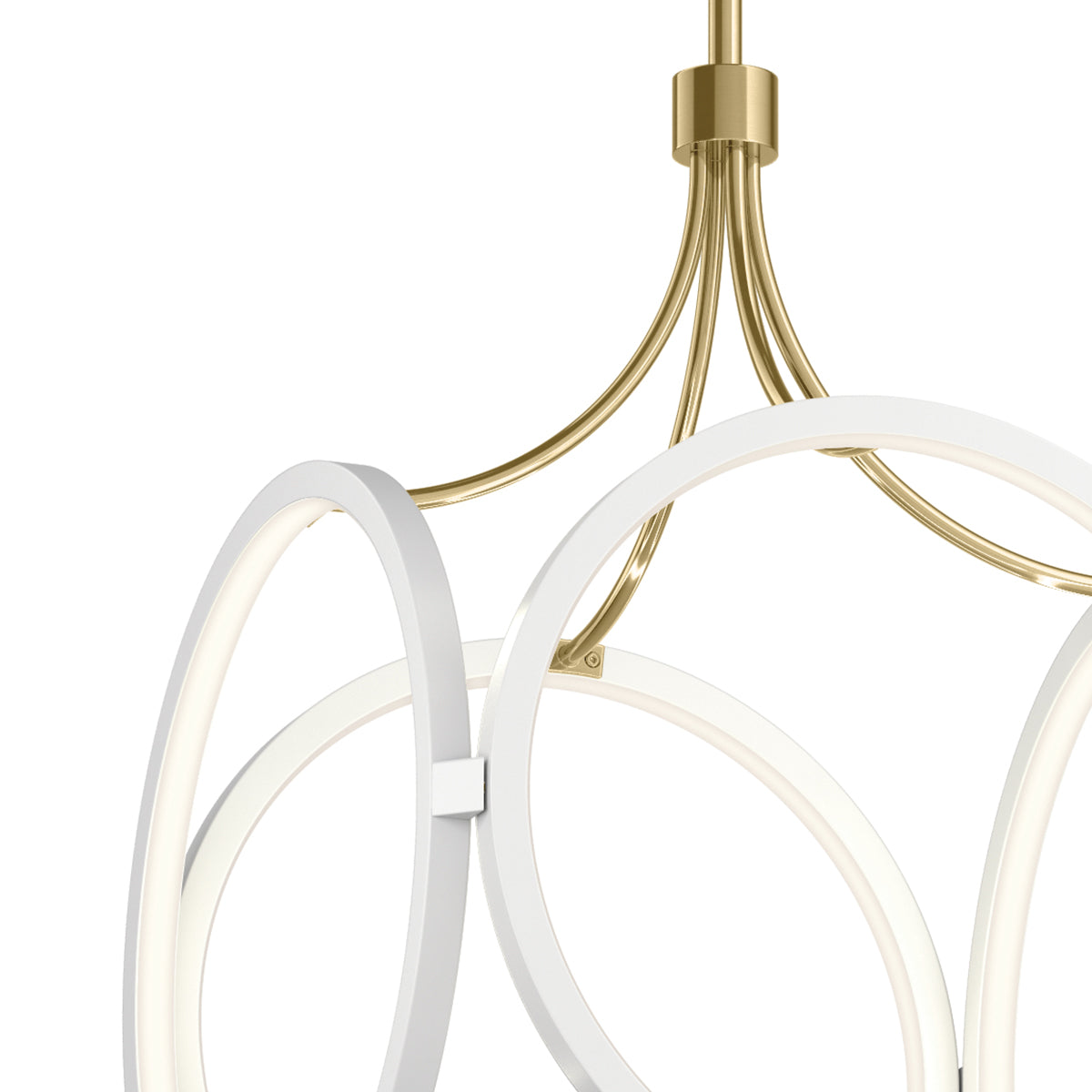 Quintiesse Ciri LED Pendant, White and Champagne Gold – from Amos Lighting + Home