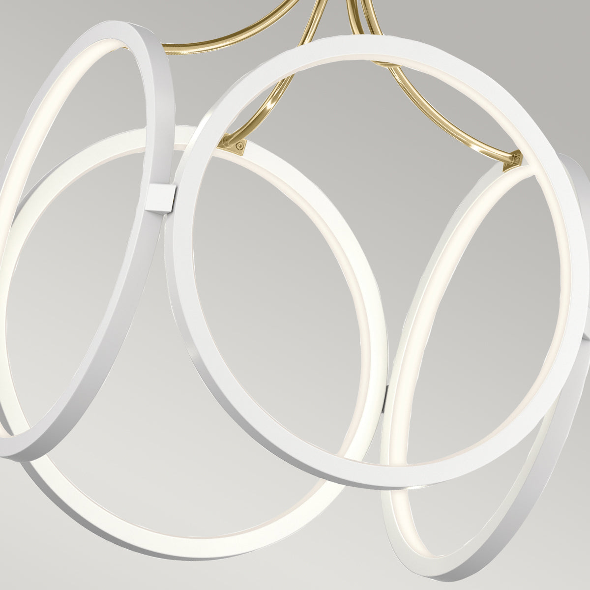 Quintiesse Ciri LED Pendant, White and Champagne Gold – from Amos Lighting + Home