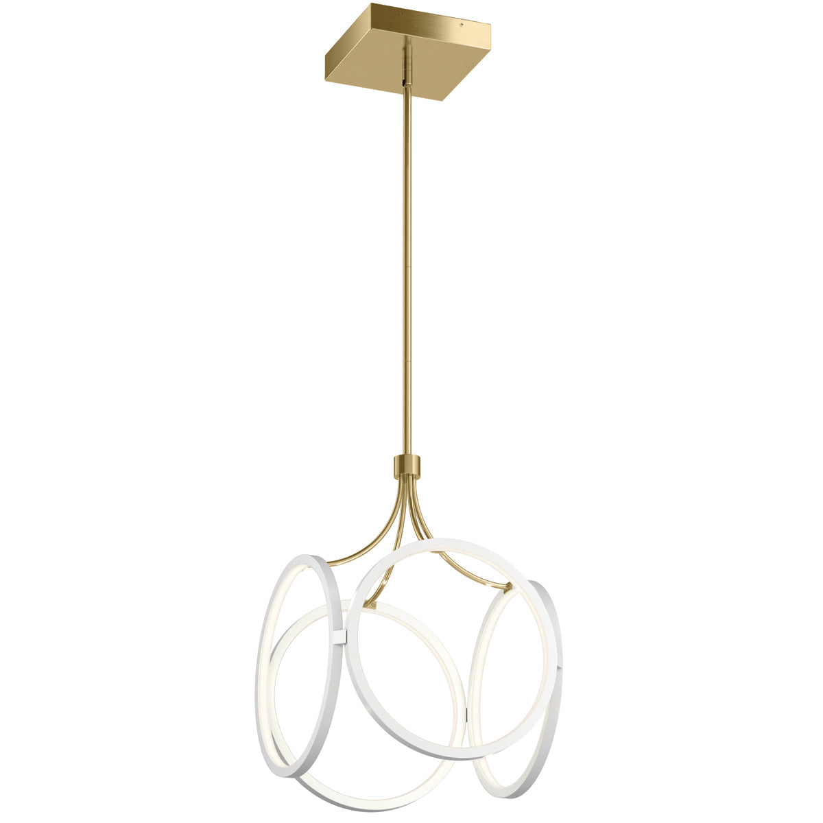 Quintiesse Ciri LED Pendant, White and Champagne Gold – from Amos Lighting + Home