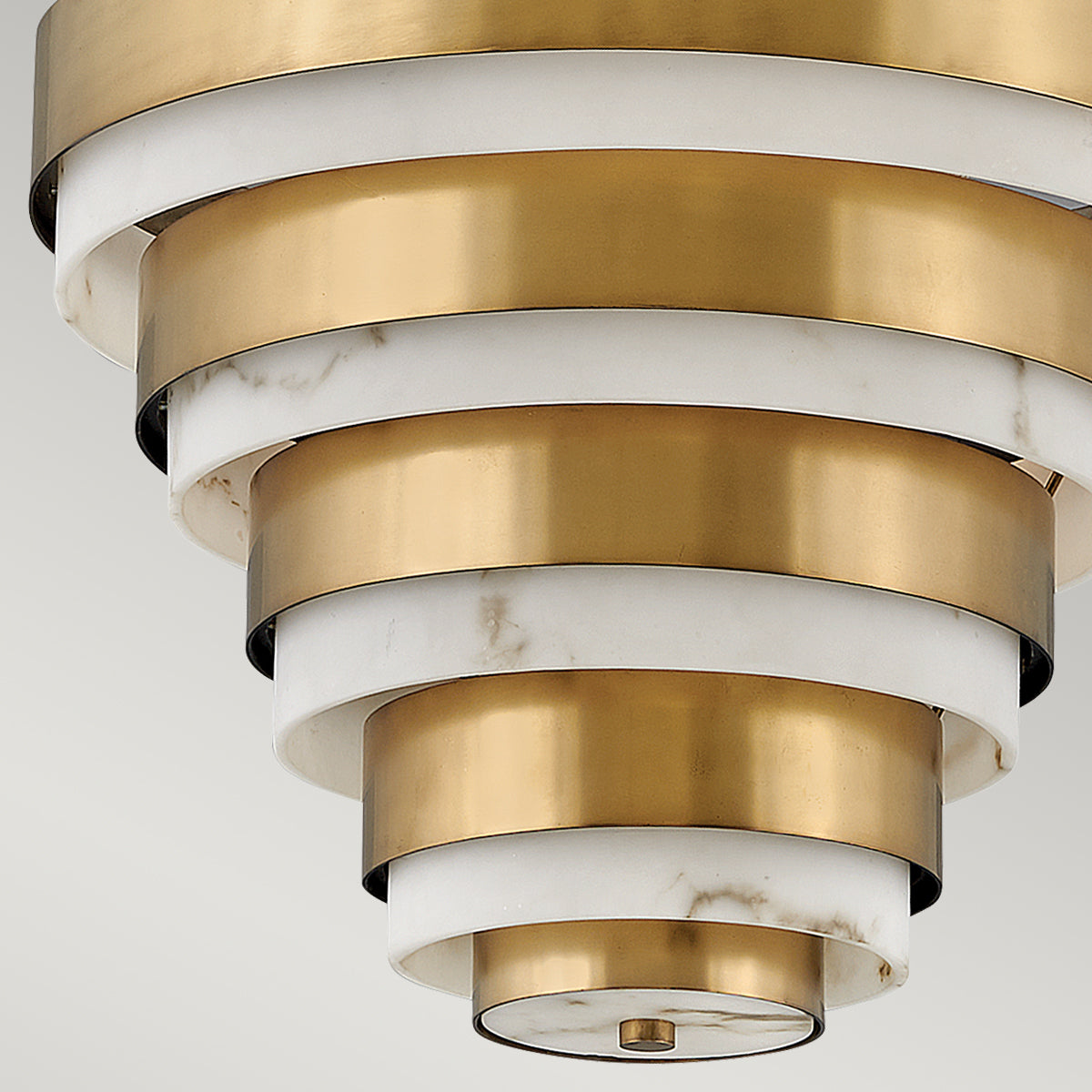 Quintiesse Echelon 4 lt Pendant, Heritage Brass & Faux Alabaster – from Amos Lighting + Home