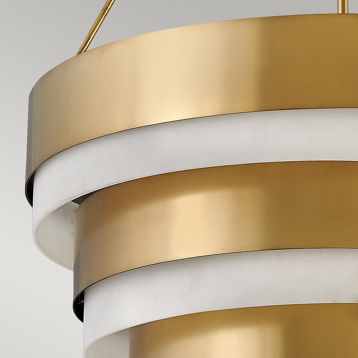 Quintiesse Echelon 8 lt Pendant, Heritage Brass and Faux Alabaster – from Amos Lighting + Home