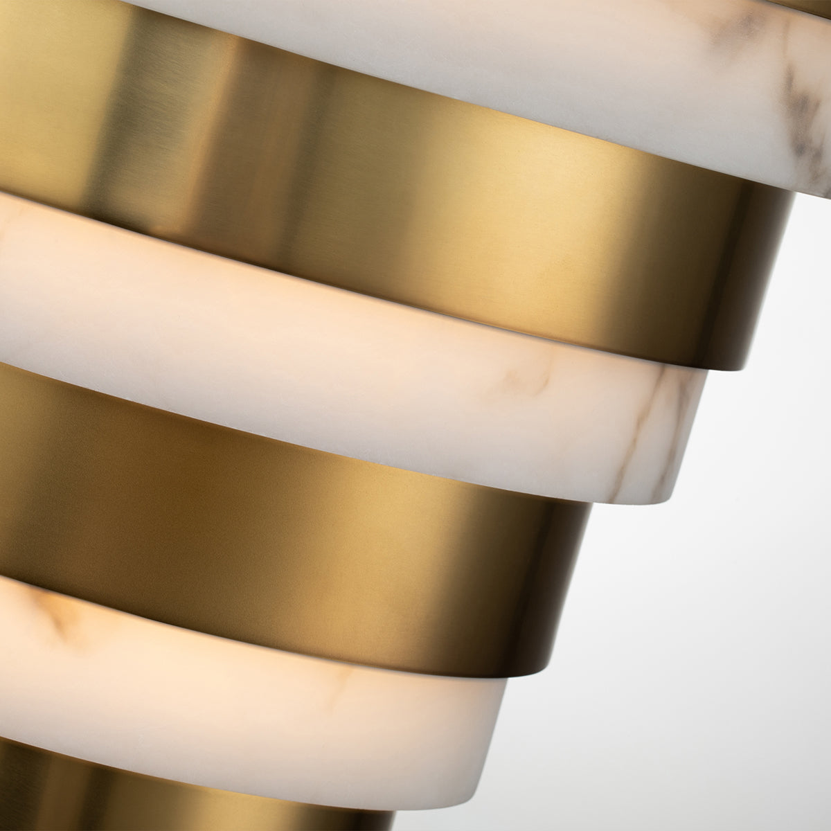 Quintiesse Echelon LED Wall Light, Heritage Brass & Faux Alabaster – from Amos Lighting + Home