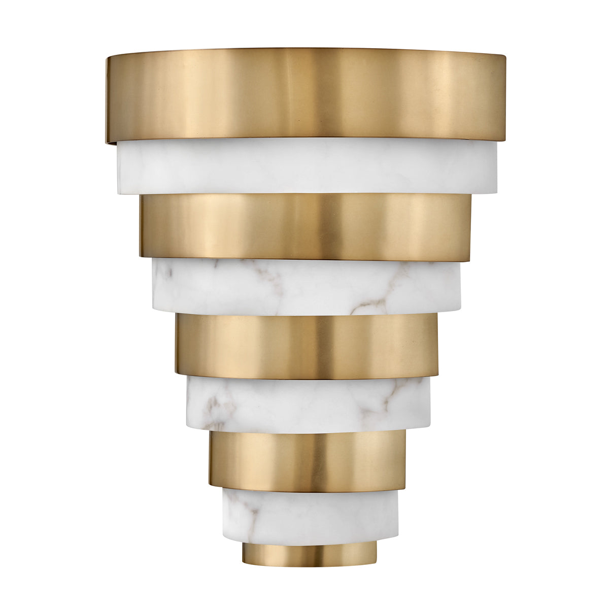 Quintiesse Echelon LED Wall Light, Heritage Brass & Faux Alabaster – from Amos Lighting + Home