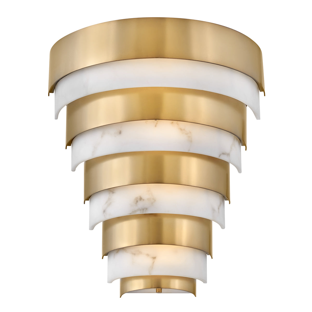 Quintiesse Echelon LED Wall Light, Heritage Brass & Faux Alabaster – from Amos Lighting + Home