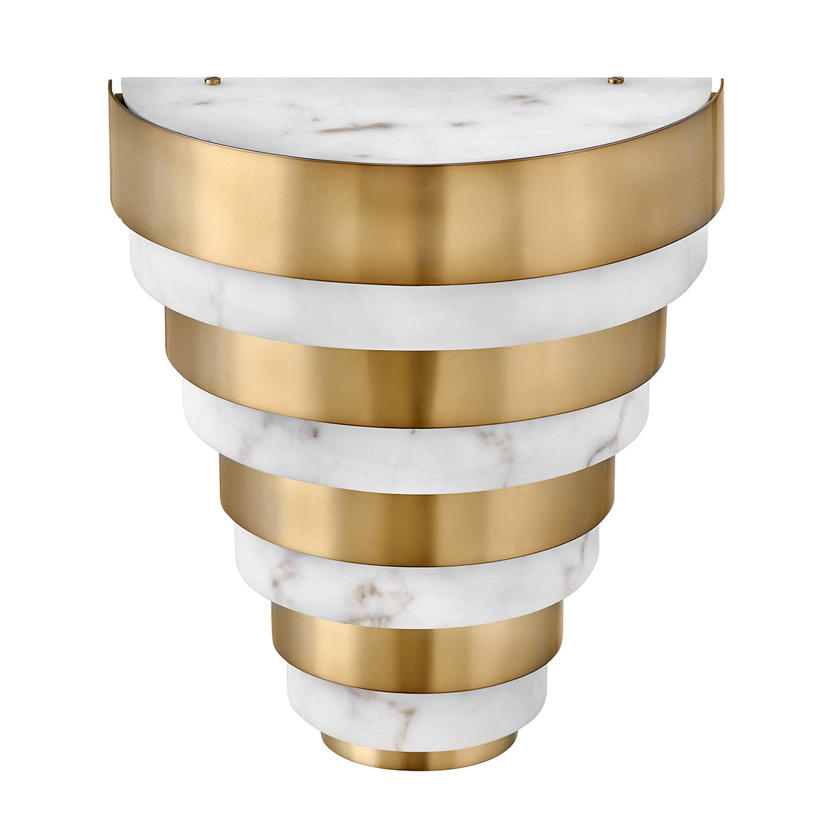 Quintiesse Echelon LED Wall Light, Heritage Brass & Faux Alabaster – from Amos Lighting + Home