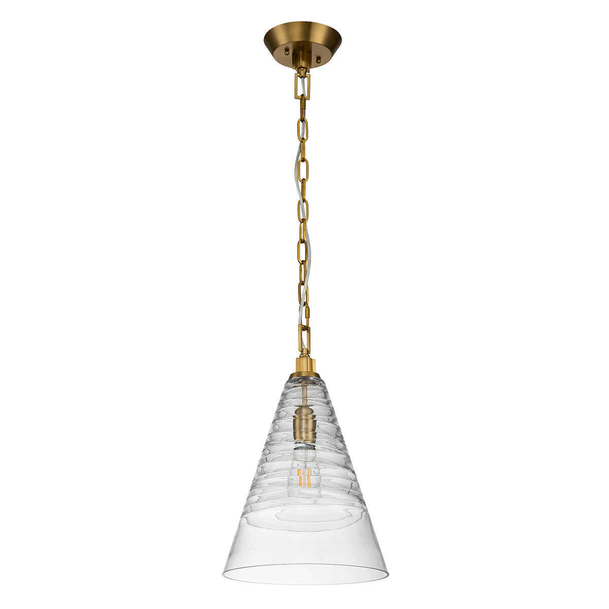 Quintiesse Elmore Single Glass Pendant, Burnished Brass – from Amos Lighting + Home