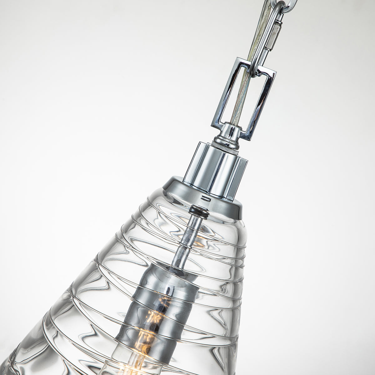 Quintiesse Elmore Single Glass Pendant Polished Chrome – from Amos Lighting + Home