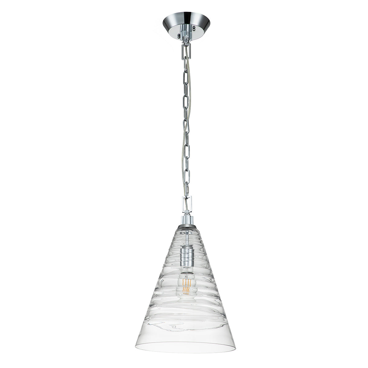 Quintiesse Elmore Single Glass Pendant Polished Chrome – from Amos Lighting + Home