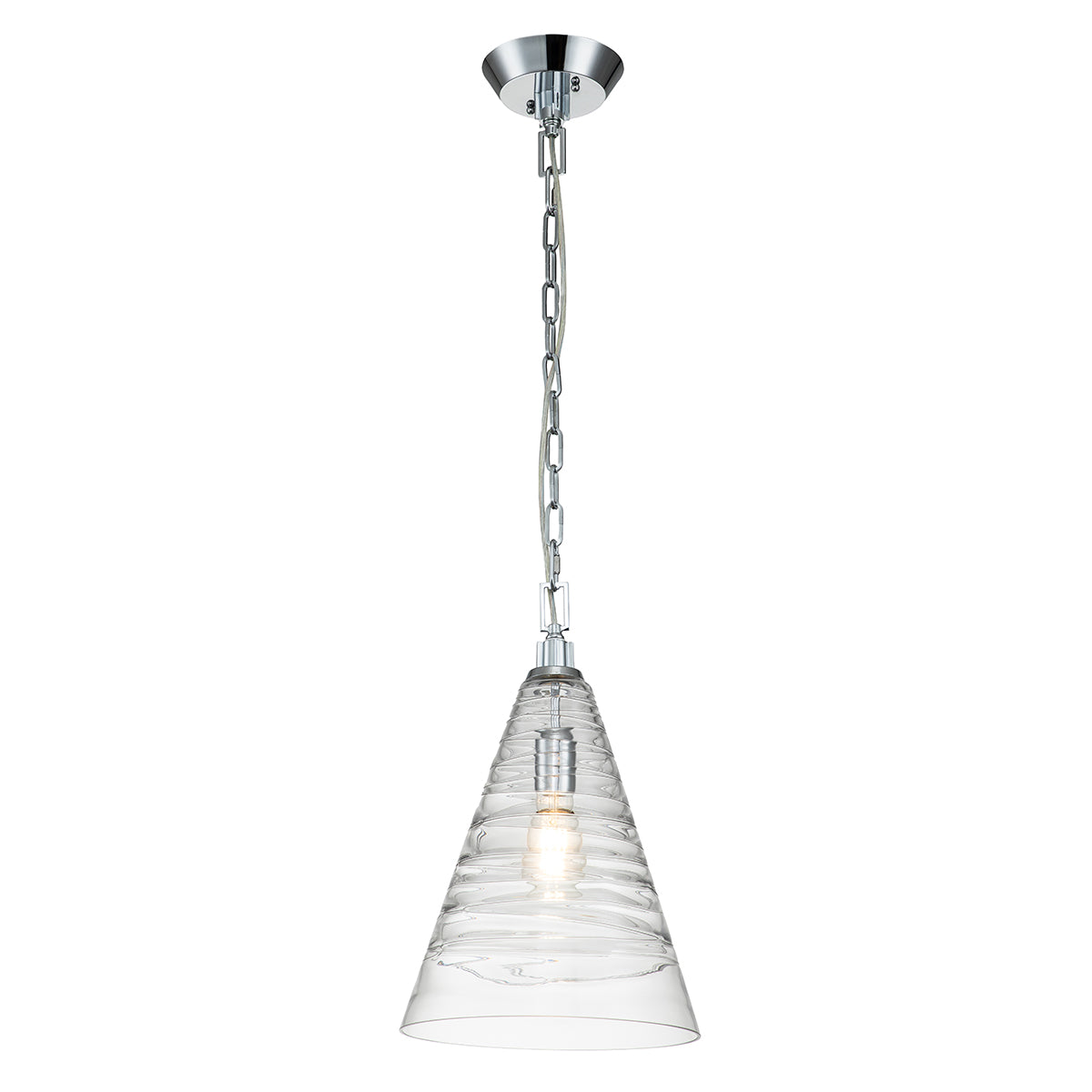 Quintiesse Elmore Single Glass Pendant Polished Chrome – from Amos Lighting + Home