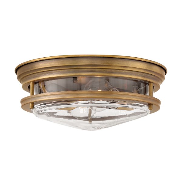 Quintiesse Hadrian Flush Ceiling Light Clear Glass, Brushed Bronze – from Amos Lighting + Home