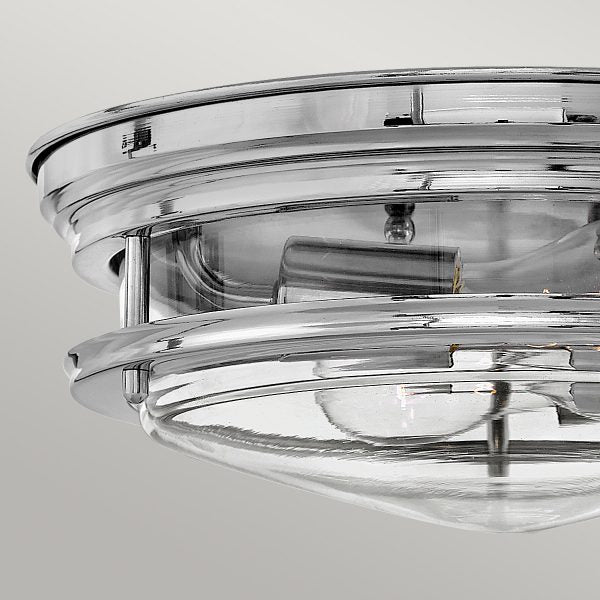 Quintiesse Hadrian Flush Ceiling Light Clear Glass, Chrome – from Amos Lighting + Home