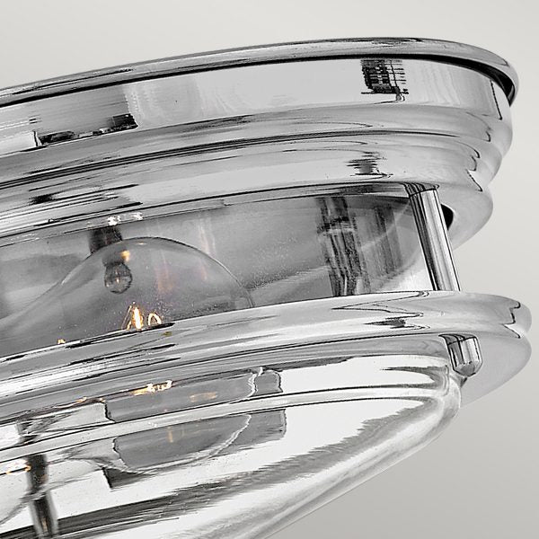 Quintiesse Hadrian Flush Ceiling Light Clear Glass, Chrome – from Amos Lighting + Home