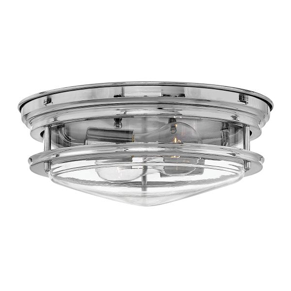 Quintiesse Hadrian Flush Ceiling Light Clear Glass, Chrome – from Amos Lighting + Home