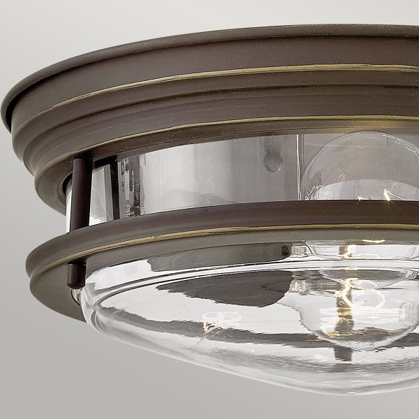Quintiesse Hadrian Flush Ceiling Light Clear Glass, Oil Rubbed Bronze – from Amos Lighting + Home